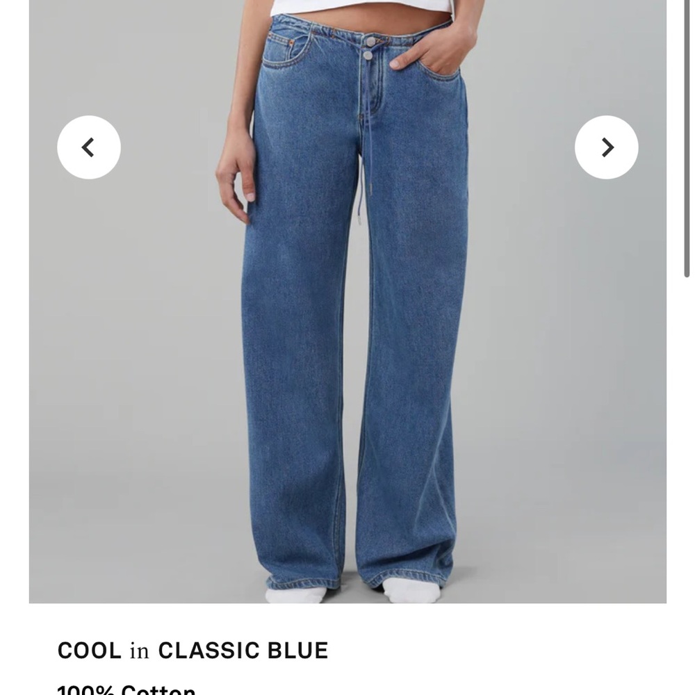 Still here cool Jean in classic blue. **HEMMED** to fit 5’6”. Brand new.